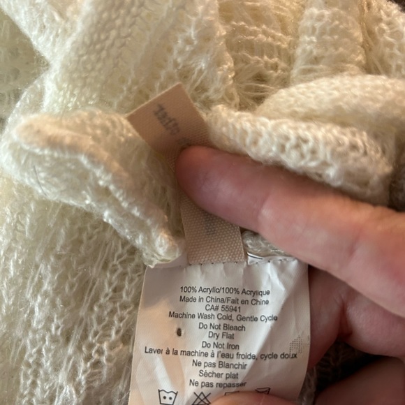 Beige and White Infinity Scarf by made for each other - Picture 3 of 5